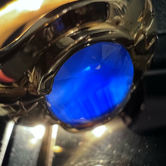 ******SOLD******Mens 14K Gold Ring w/dark (real) Sapphire - Picture 5 of 6